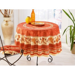 Nappe ronde Abeille brique