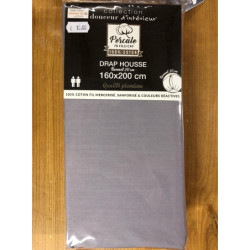 Drap Housse 160 x 200 gris...