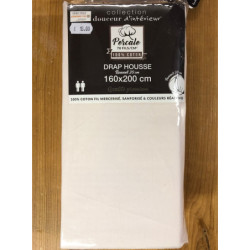 Drap Housse 160 x 200 blanc...