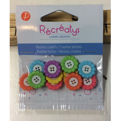 Boutons Fleurs Multicolores